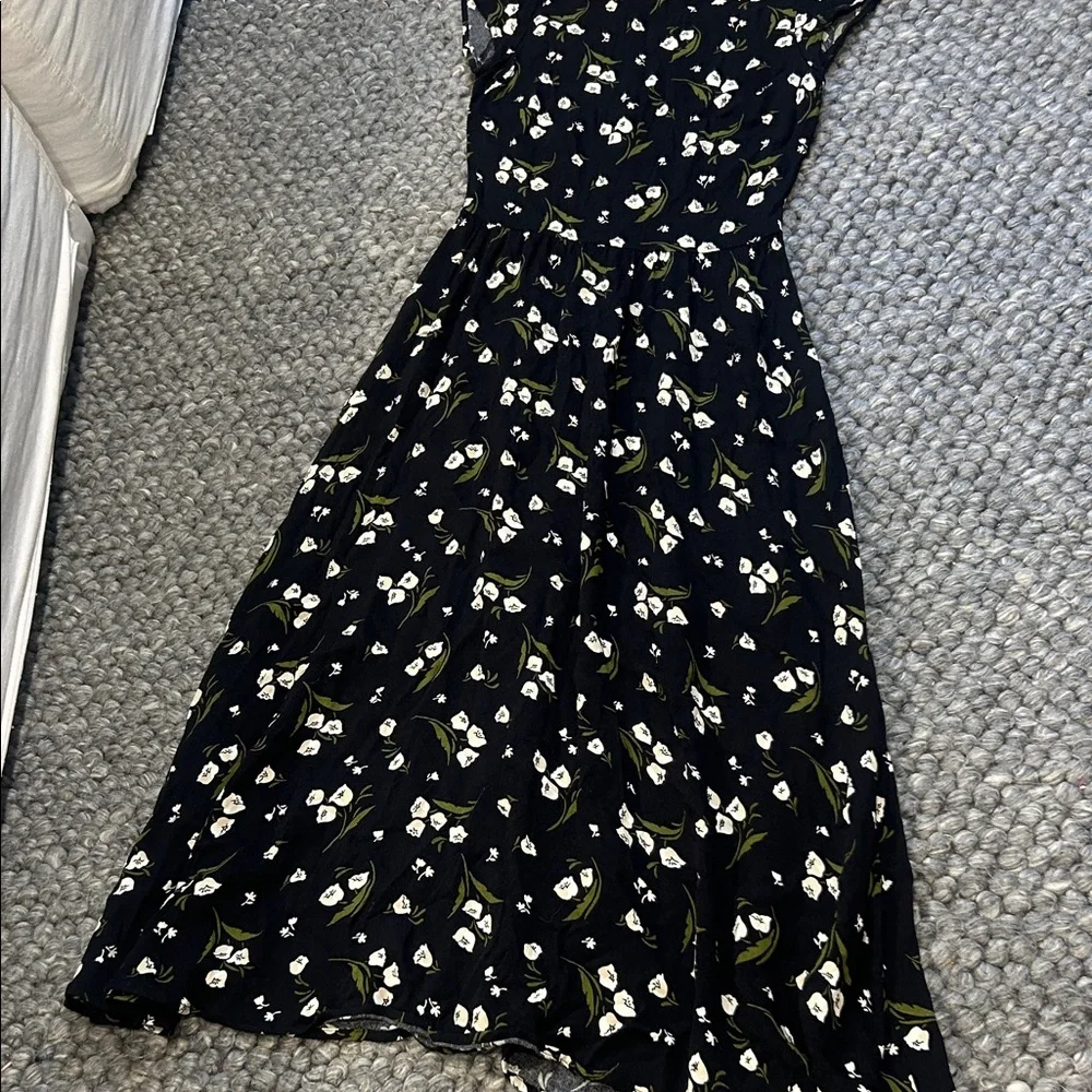 Reformation Gavin Floral Print Cutout Back Midi Dress Size 2 - Picture 5 of 12